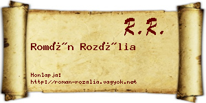 Román Rozália névjegykártya
