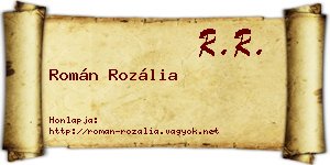 Román Rozália névjegykártya